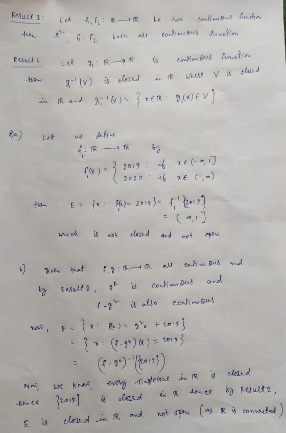 Result 1: Let fi, f: IR R fr hof both be two continuous function continuous function. then are Result 2: Let g: IR YR i conti