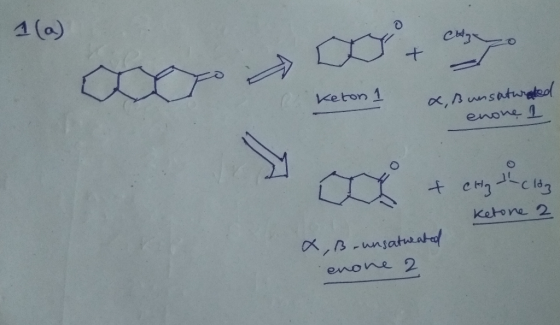 1(a) Keton x, Bunsaturated enone 1 or + Hg the city Ketone X, B-unsaturated eone 2