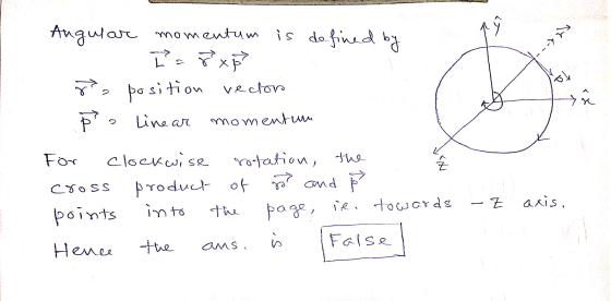 is defined by p Angular momentum I= 8x8 j? vector Po linear ol position yn momentum Ź For clockwise rotation, the product of