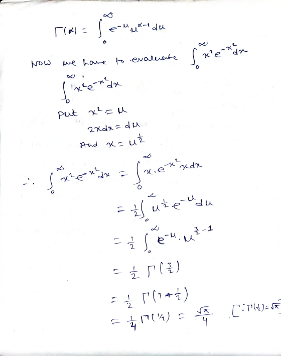 Toma Maar da -x² dre x?e? Now we have to evaluate 1 x²e nada put x²=u zadra du u And n = u nie-x? seda da a s x²e-khy du L