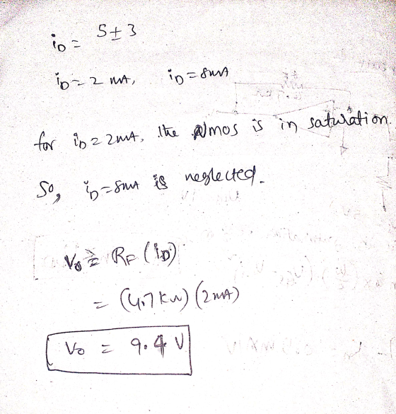 is: St b=2 mt, ip=sunt for baznit, the almos is in saturation. So basout is neglected. No Rp. (16) = (467 Kw) (2mA) (to = 9.