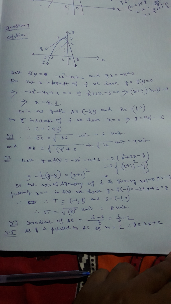 S O (e-rx8 get = 2 Questiony solulia: g A o S Here f(x) = 0 -27 2- yatt the axis of symmetry of f es given by 24/=0 fa=- fr a