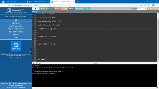 List of Active Devices C Write A Function In C# Called Shi 4Online CCompiler cnline ed X + X onlinegdb.com/online c+ compiler