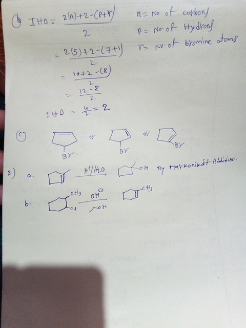 6 THO= 2(0)+2-(Pt) - = 2(5)+2-(7+) n = No. of carbons P = No of Hydrons = No. of bromine atoms - 1042 ام ۱۴۴ -(8) 16 18 IHO -