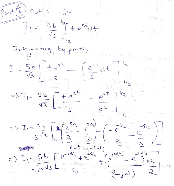 Part 1 put sa-jw In- saytestant - Integrating by partsy 3 112 atin F-112 S2 as I = 5b ftes st 712 C put sa =) = 5b rejurar ju