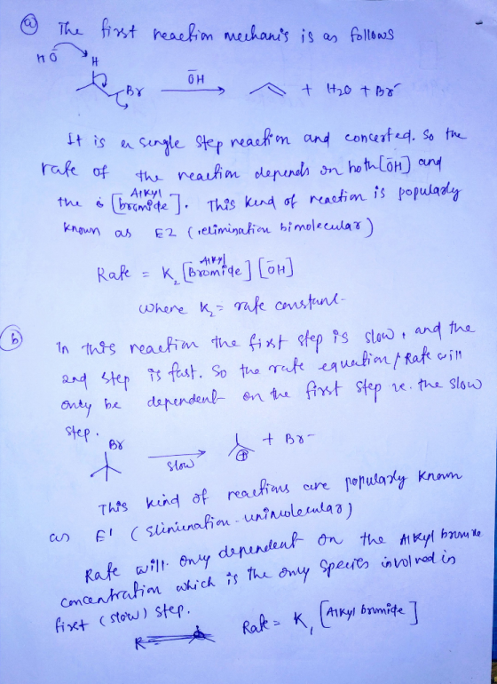 The first reaction mechanis is as follows Ho SH G H Broth A + 420 + Br It is a single step reaction and concerted. So the rat