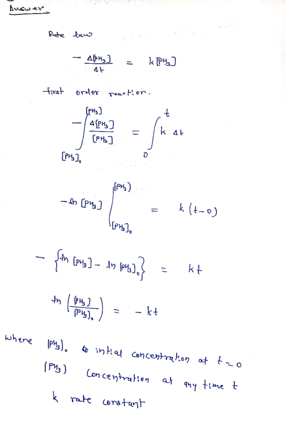 Auswer Redre uu 4H reae t. on. brder -fivat k 4 (Р+) C. n [P3) k t - kt whene nh Concentra kon at t -o P) Con centraten at ti