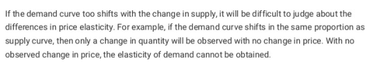 If the demand curve too shifts with the change in supply, it will be difficult to judge about the differences in price elasti