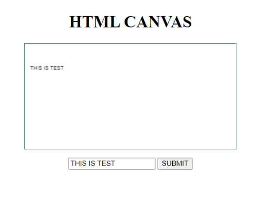 HTML CANVAS THIS IS TEST THIS IS TEST SUBMIT