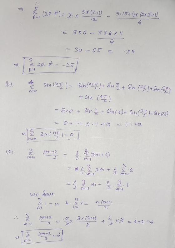 기 18 (20-3) = 2: x 54 (5+1 5. (5+1)x (2x5+ 0 6. 5x6 – 5 X 6 X 11 6 30 – 55 a -95 od & 20-8² = -25 pa b). sin (nI) = sin(x1) +