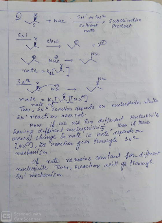 SNION SN 2 Nue Substiuction Prodlmt S solvent rate Slouw Nu NuC Yate SNO Nu rate rak of ThySN2 action depuds on SNI reactim d