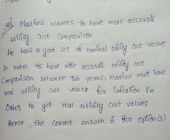 col Maitios wants to have more accurate utility cost comparison He has a good set of nominal utility cost values In order to