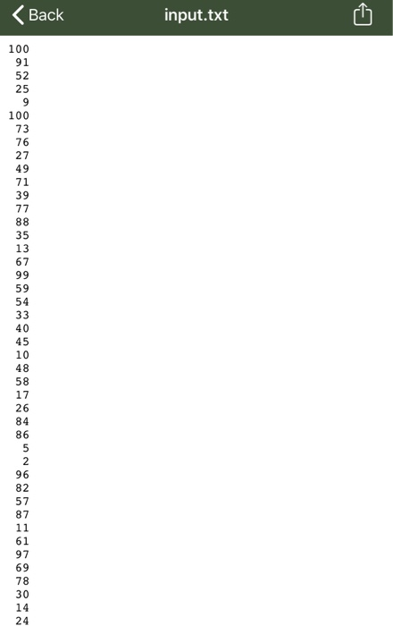 <Back input.txt 100 91 52