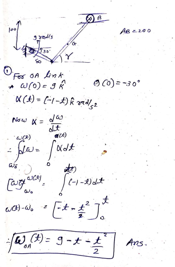 . AB 2200 O For On linki * WO = Ñ..000)=-30° (0)=-30° X(+) = (-1-4) Rzadle2 det . Now x= das Lact) @CH) - - Ha= ladt Woo ito