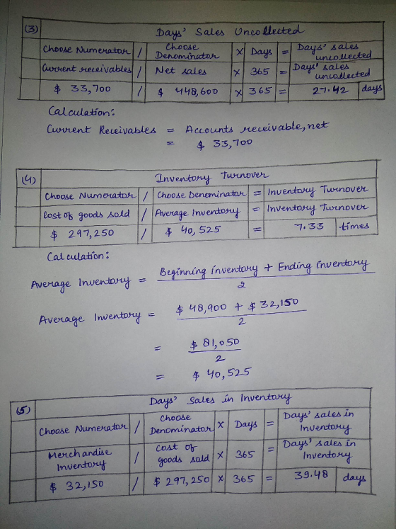 Days sales Uncollected Choose Numerator / Choose Denominator 1x Days = Days sales uncollected Querent receivables / Net sale