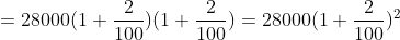 2 2 2 -) = 28000 (1+100 28000(1 -)(1 100 100