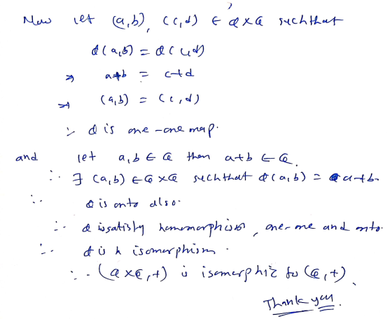 - Now let (a,b), (c,d) taxa such that d(a,b) =accedy » atb = ctd * (a,b) = (eid) and d is one-one nap. I let a,bt ca then atb