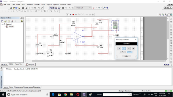 Designi-Multisim-Design11 File Edit Yew Place MCU Simulate Transfer Tools Reports 으ptions window Help In Use List Design Tool