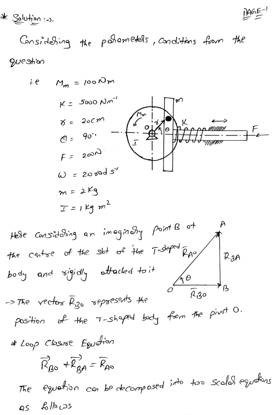 * Solution :-), i.e m Ko 5000 Nm? Mm os 20cm r k O905 I position of the T-shaped body from the pivot o. PAGE- Considering the