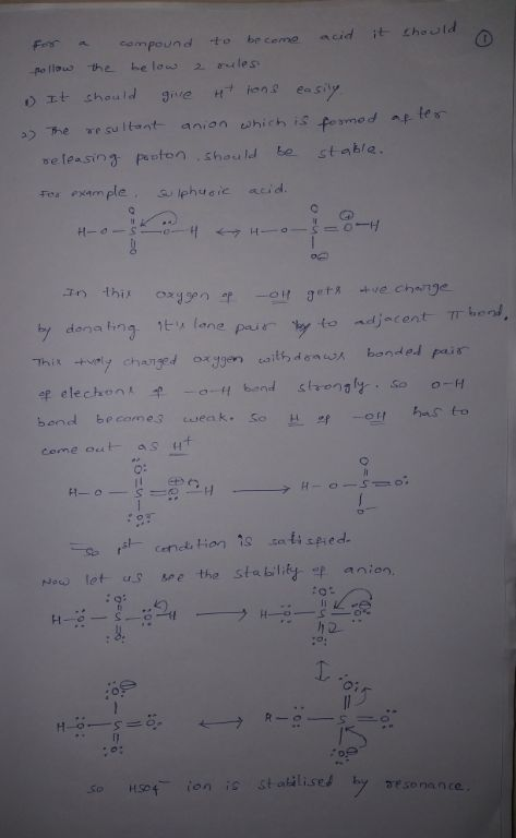 Acid it heold For compound to be ceme he low 2 les po lio the gve H ons esily It thouid ve su ltant anion which is pemedap fe