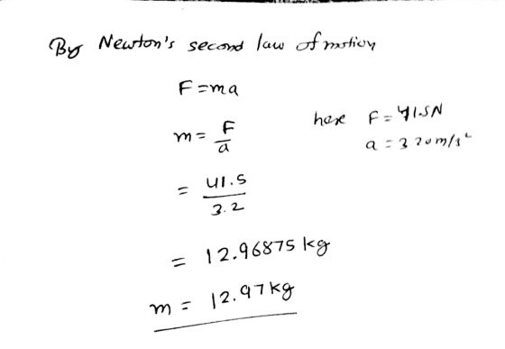 By Neurtoys secons lau ofrcv σηs aiw F-ma aje - uI.S = 12.96875 kg m 12.97k