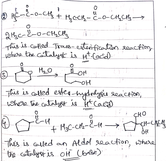 a H&ME-O-CH3 + Hgcc = &-O-CHECK 2Hz C-C-0-CH₂ CH3 This is called Trans-estenification reaction where the catalyst is 4t Cacid