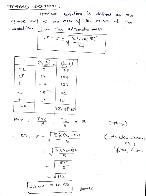 the the STANDARD DEVIATION! stand and deviation is defined as square roof of the mean of the square of deviation from the ari
