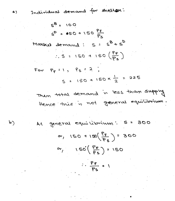 as Individual demand for sheltere: OSO + 1 CS sb100 SD - 450 + 150 lei Market demand: s= 8+ so . C: S = 150 + 150 Chapte For