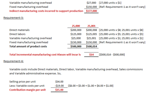 Variable manufacturing overhead Fixed manufacturing overhead Indirect manufacturing costs incurred to support production $27,
