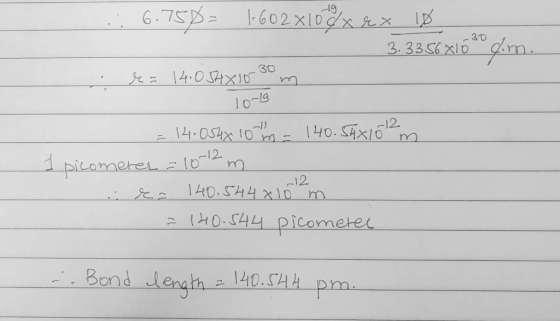 19 6.75 1602x10 x 3D 3.3356 X16 m 30 214.04X10 140. SAX10m 14.OSAx 10m -12 picomeres 12 140.544 x10 m l40.544 picomete Bond d
