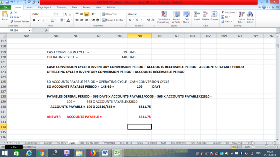 ACCOUNTS latest - Microsoft Excel (Product Activation Failed) View Add-Ins File Home Insert Page Layout Formulas Data Review