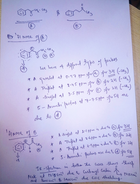 yucy arvien To H NMR og 8 we have 4 deffrent teppes of peakes * A quartet at 0.97 ppm for @ for 34 (-CH3) * A Triplet at 2:45