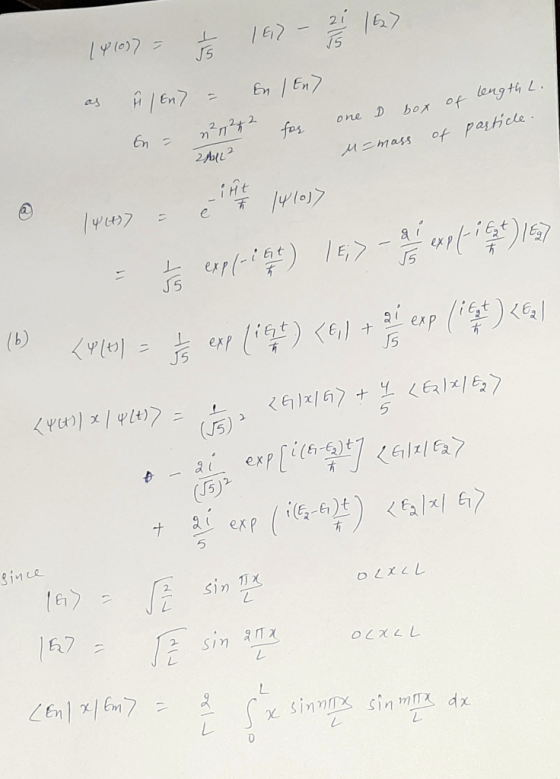(81678 167 21 167 as ņ En> = En / End of length L. particle. for one D box u=mass of n En = 20122 iĥt was à 17 h 141037 14 (4