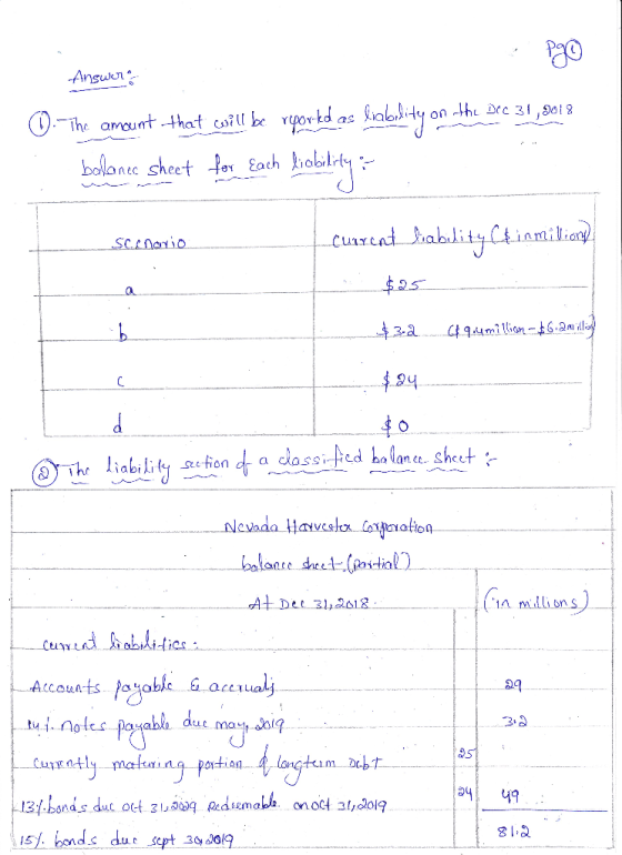 Answers 0.-The amount that will be reports as liability on the balance sheet for Each liabilirly : scenario cuarent liability