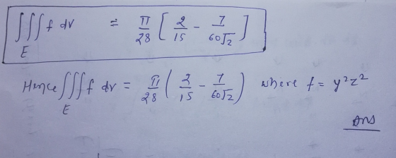 f Hence! If dr = Il 3 - I 28 1 is 6052 where f= y 2₂2 ans