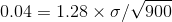 0.04 = 1.28 xσ/V900