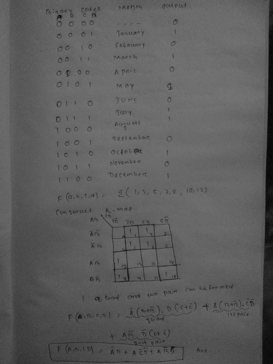 nnonth qulput Binary Codes 6C oo oo oool oo 1 0 001 January February 0-o March April ol01 May o oli o IUNE Teory -- Acegoelt