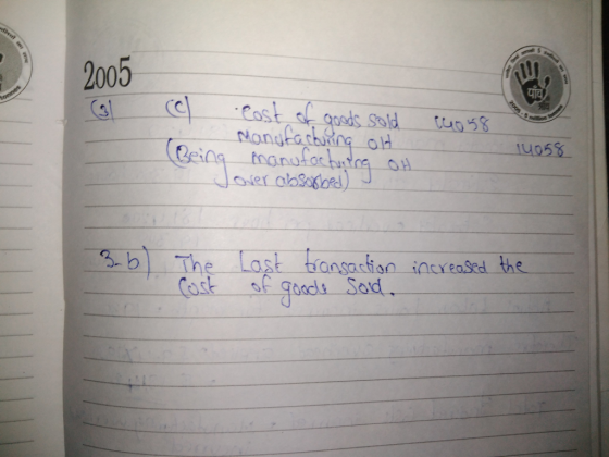 2005 3 goods sold. __tuo 58- ach ole b The Lostangoisn sncyd he ansacian iAsYtaSed the Cost goods Sod