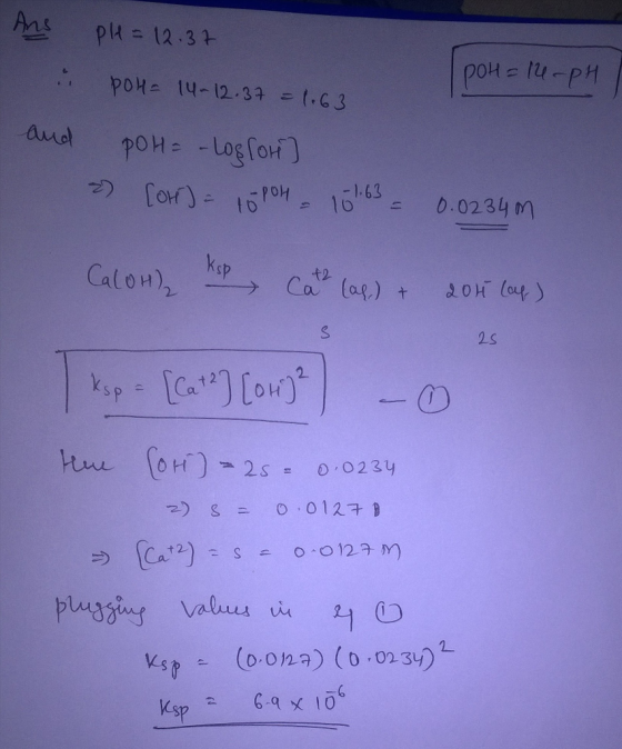po니스 14-12-39 1,63 and pOH- Log for) 1.63 ks 2 s plugging ValuuUM 의() 6.q乂10 Ksp