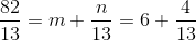 82 = m + + = 6+ + 13