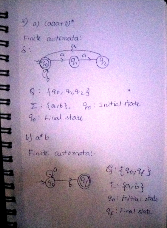 Finit auctcmda ev a. Σ ; {a/63. go . Initial state Final state b a b Finte aute mata: 各 r@