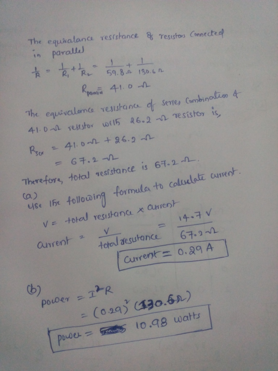 The equivalancs reststance in paralle Tesutos Connecteof 41.ol seststor wr5 26.2 vesistoy is Therefor«, total tests a nce is