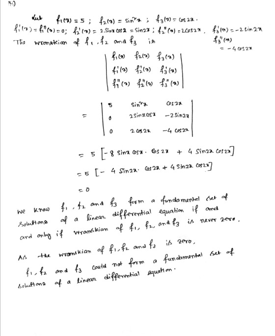 *) let fica = 5 ; fzco) - Sinha; fz(n) = cos 22 . fila)= fi(a) = 0; fal () = 2.Sina cos 2 = Sin27 ; fè (m) =20052* , The wr