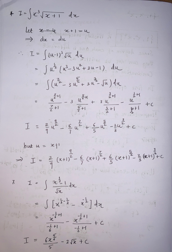 * I-Jx²2x + 1 de +1=u Let x-4 da du I= (14-17 su du 2 ? nie for ju² (43-34² +34-1). s (u² 3 4 4 3 4 Jul de Lold 11 글이 3xl 해 U