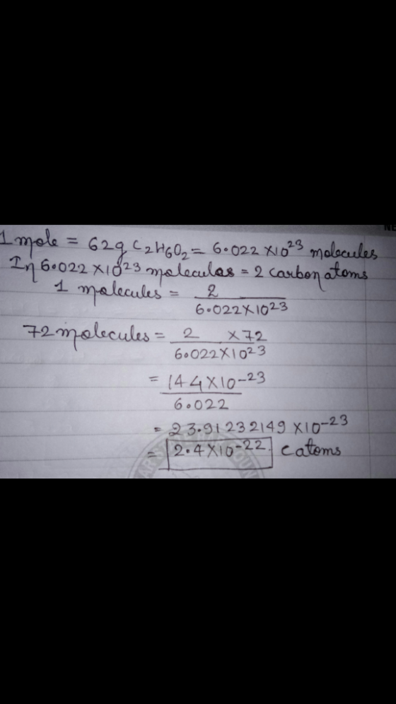 6.022 x1823elaculas2 4m alecules 6222x1023 caubon atoms = 144 x 10-93 6022 요 3-91 23 214g X10-23 22 C atems