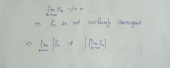 hoa lim Mn to fo is not uniformly convergent - > limfn + hӘы