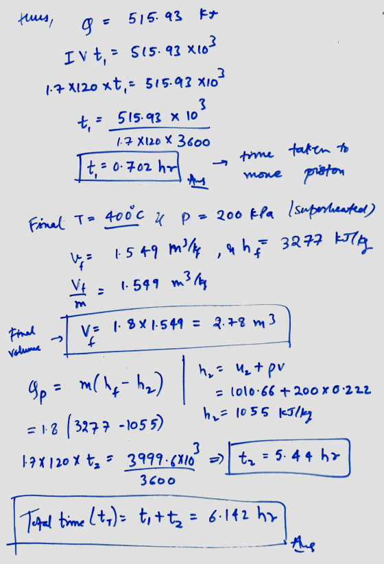 thus, - 9 = 515.93 km IV t, = 515.93 x103 1.7X120 xt,: 515.93 X10 3 3 ti 515.93 x 10 1.7 X 120 X 3600 time taken to t = 0.702
