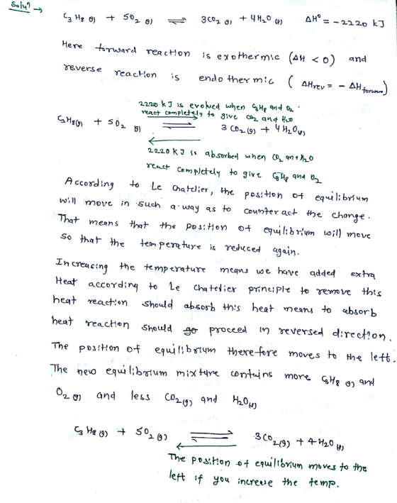 eeard reacHon is exohermie (Ah < o) and evexs e eacHon endo Hher mc forwa* 501 5) A ccording o Le ohatdier, the Positon ot e