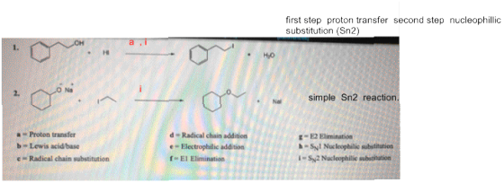 first step proton transfer second step nucleophillic substitution (Sn2) 1. M . simple Sn2 reaction. d # Proton transfer b-Lew
