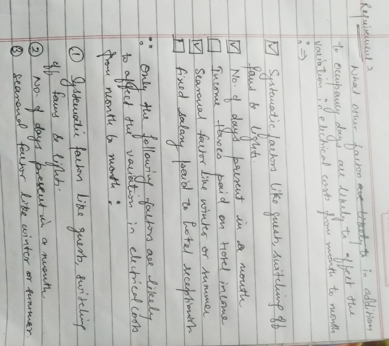- Кері әже sement 2 What other factors are likely to in addition to occupancy days are likely to affect the variation in elec